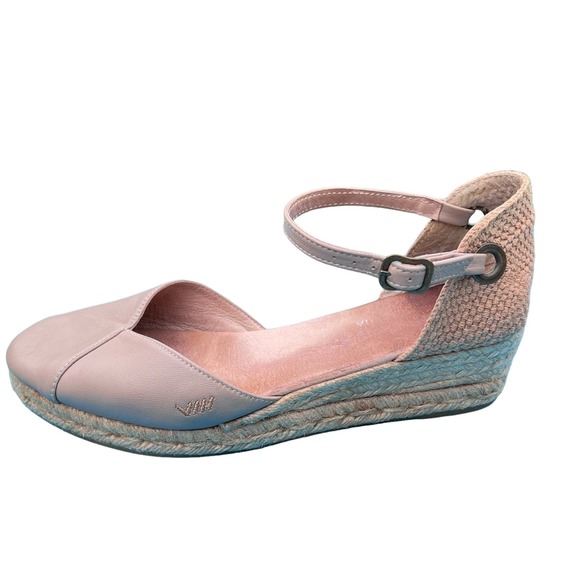 Women’s Tan Leather/Fabric Espadrilles w/Ankle Straps Made in Spain Size 40/US9 - Picture 5 of 13